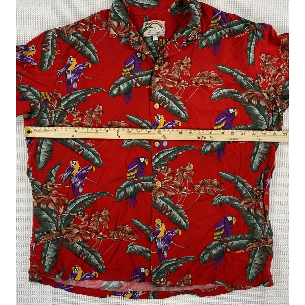 Paradise Found Magnum PI Jungle Bird Hawaiian Shirt Men's Large Red - Picture 3 of 7